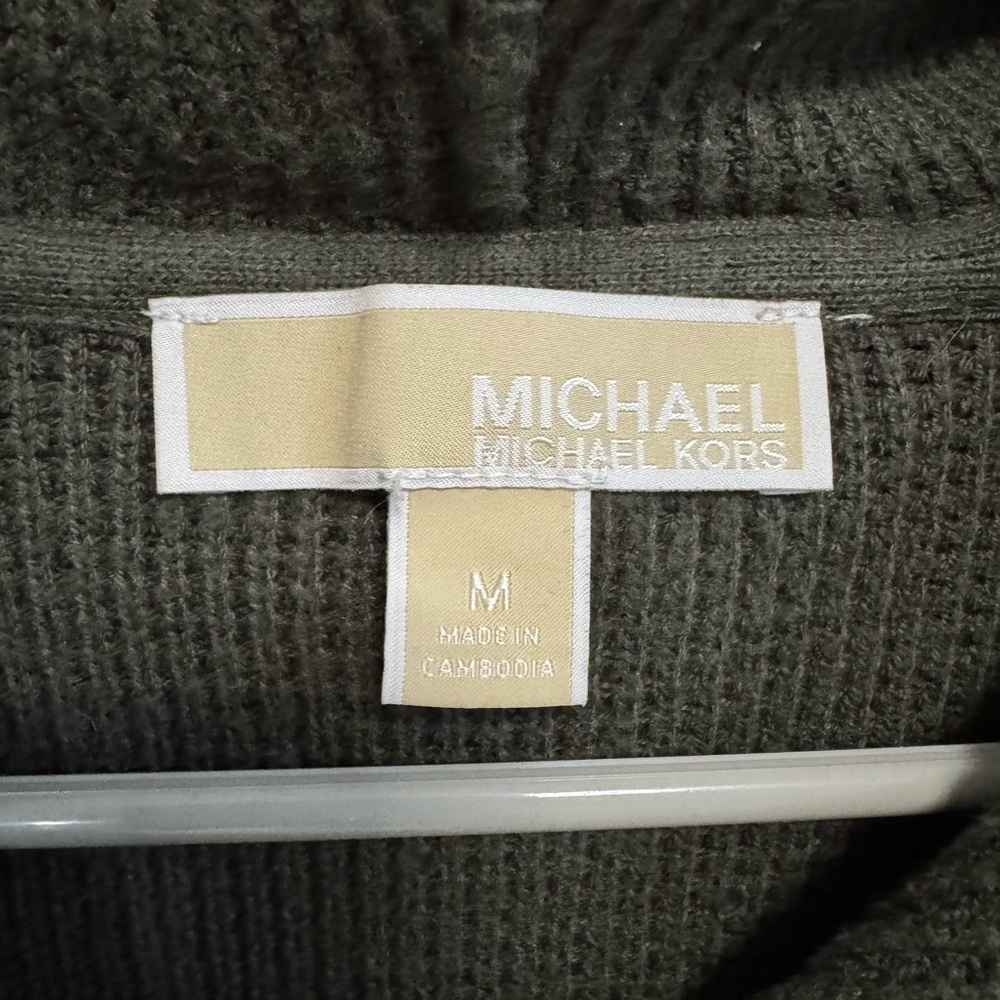 Michael Kors Women's olive Green Knit hoodie - Picture 5 of 9